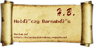 Holéczy Barnabás névjegykártya
